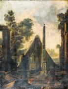 Paesaggio romano con obelisco 